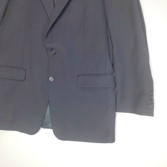 HICKEY FREEMAN Mens Sport Coat SZ 40R 100% Wool 2 Button Black Stripe Lined Vent - Picture 10 of 13